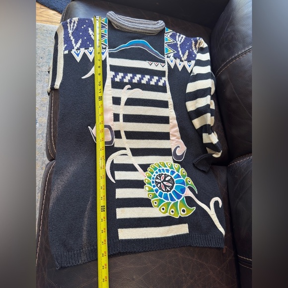 Vintage K. Riley 80s/90s Abstract Art Sweater – Bold Striped Knit –SzM/L
– Rare - Picture 4 of 7